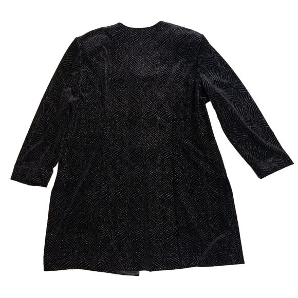 R&M RICHARDS Jacket Womens 18 BLACK SEQUINs Oriental Knots Long Formal Cardigan - Picture 2 of 11